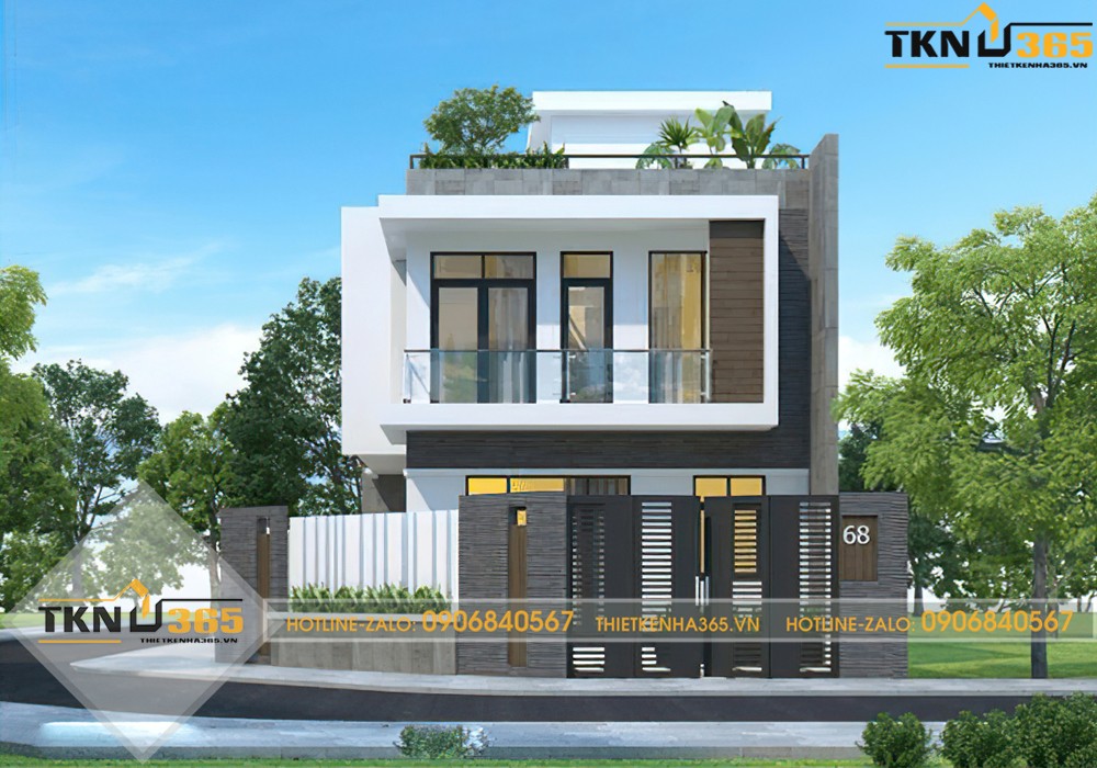 thiết kế nhà 2 tầng 7x11m