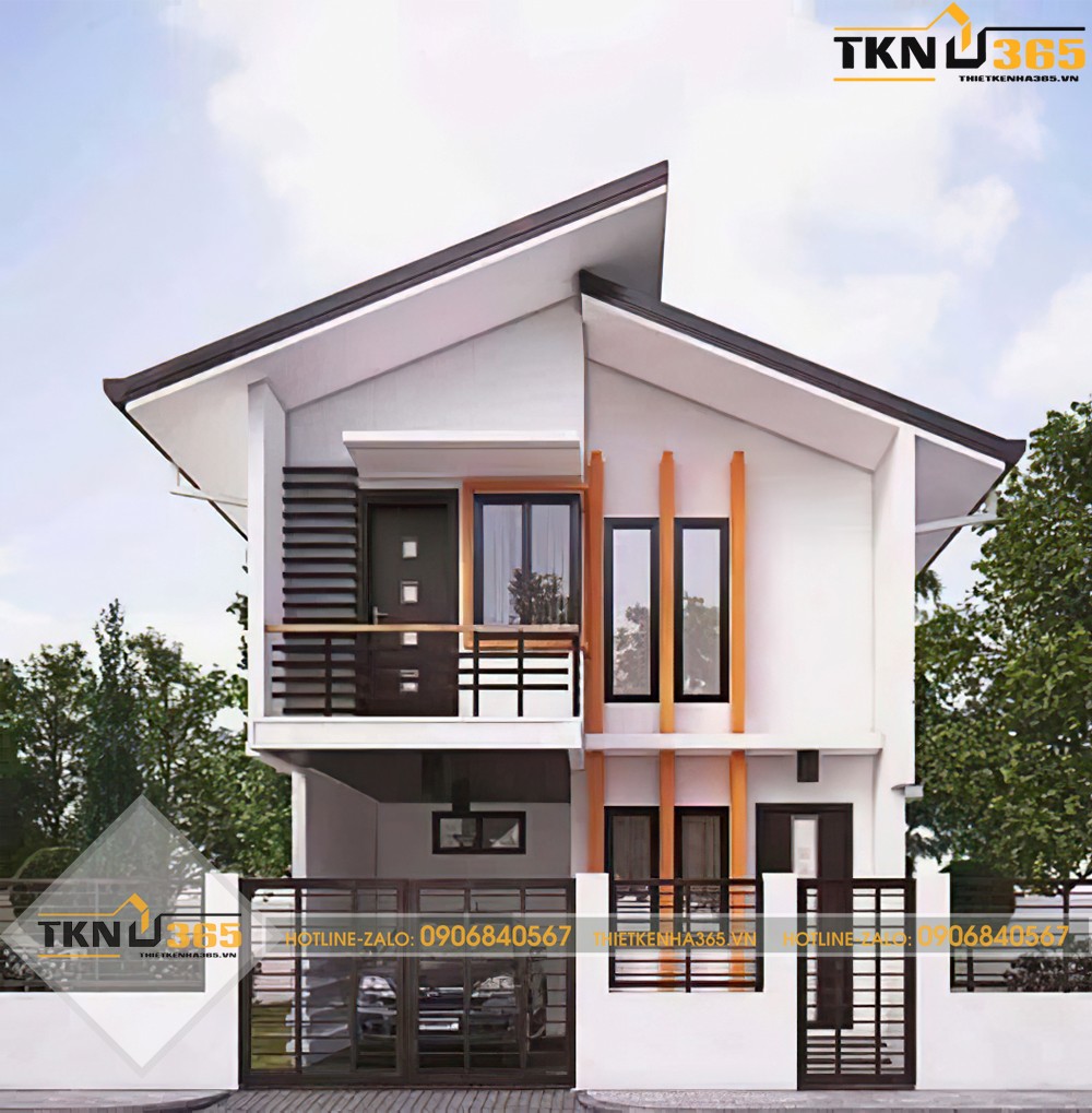 thiết kế nhà 2 tầng 7x11m