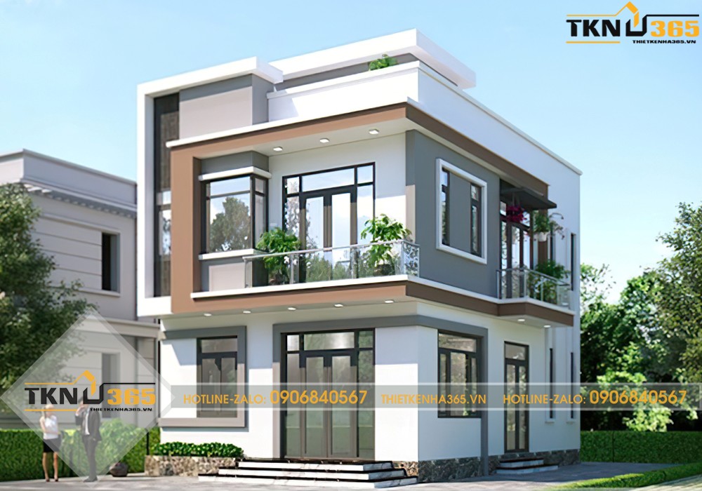 thiết kế nhà 2 tầng 7x11m