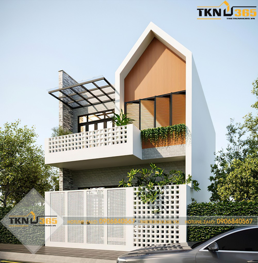 thiết kế nhà 2 tầng 7x11m