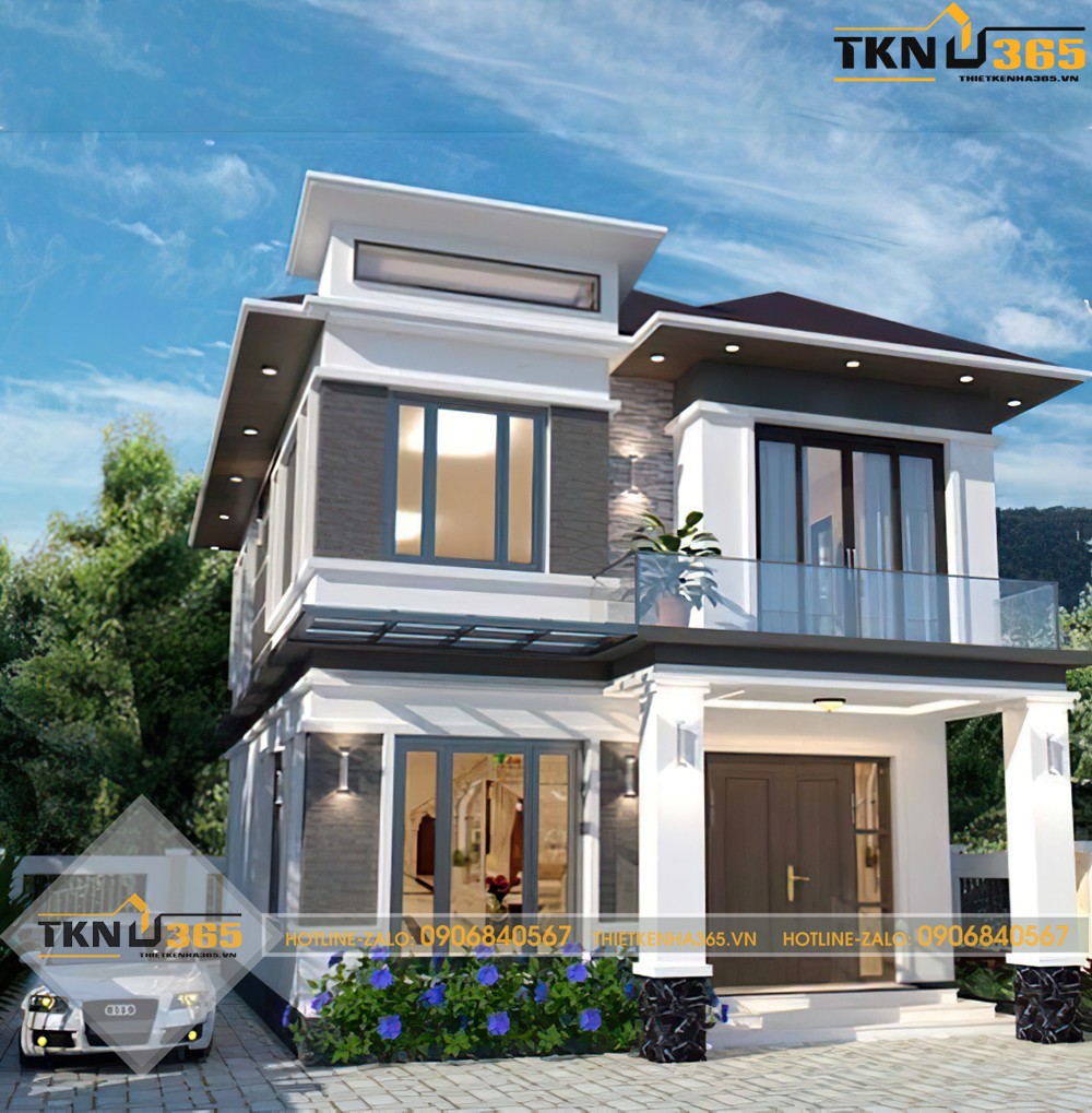 thiết kế nhà 2 tầng 7x11m