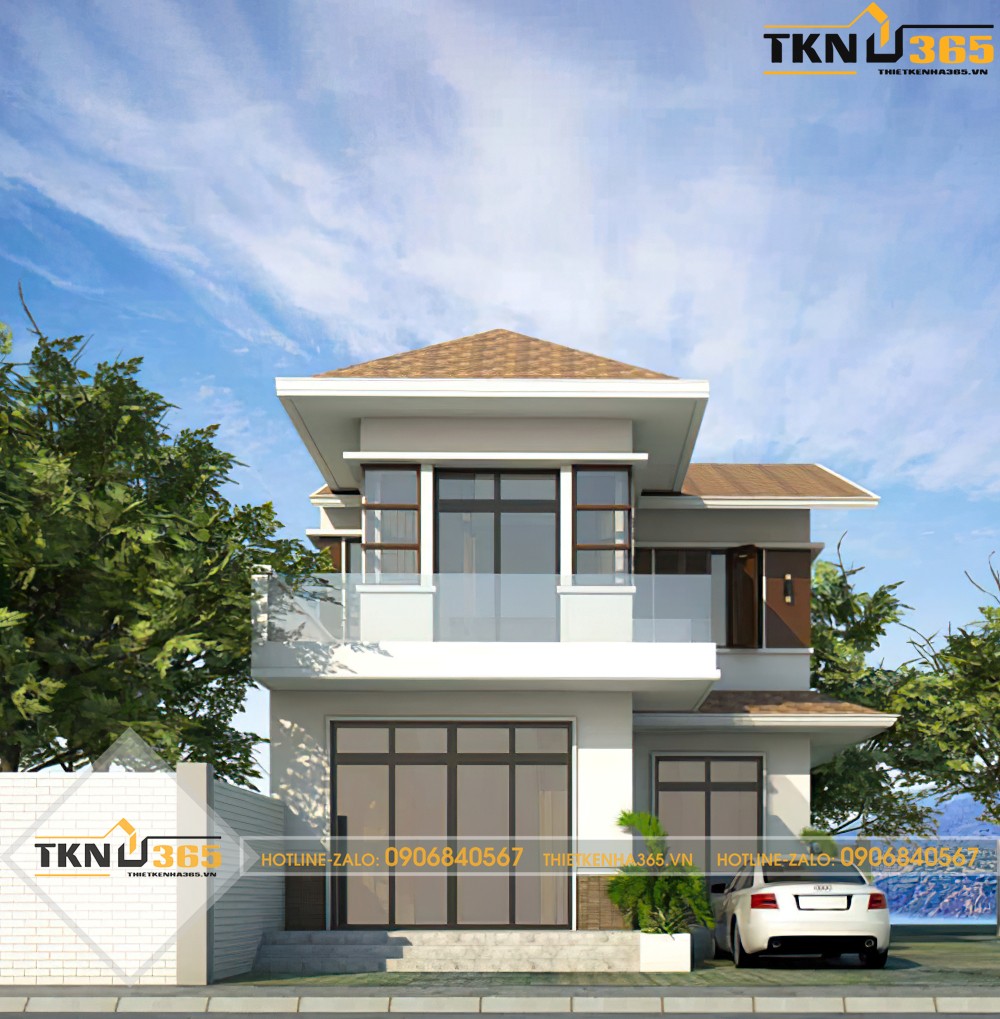 thiết kế nhà 2 tầng 7x11m