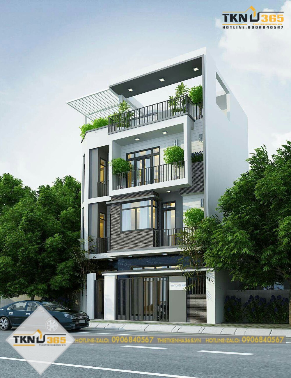 thiết kế nhà mặt tiền 8m sâu 5m