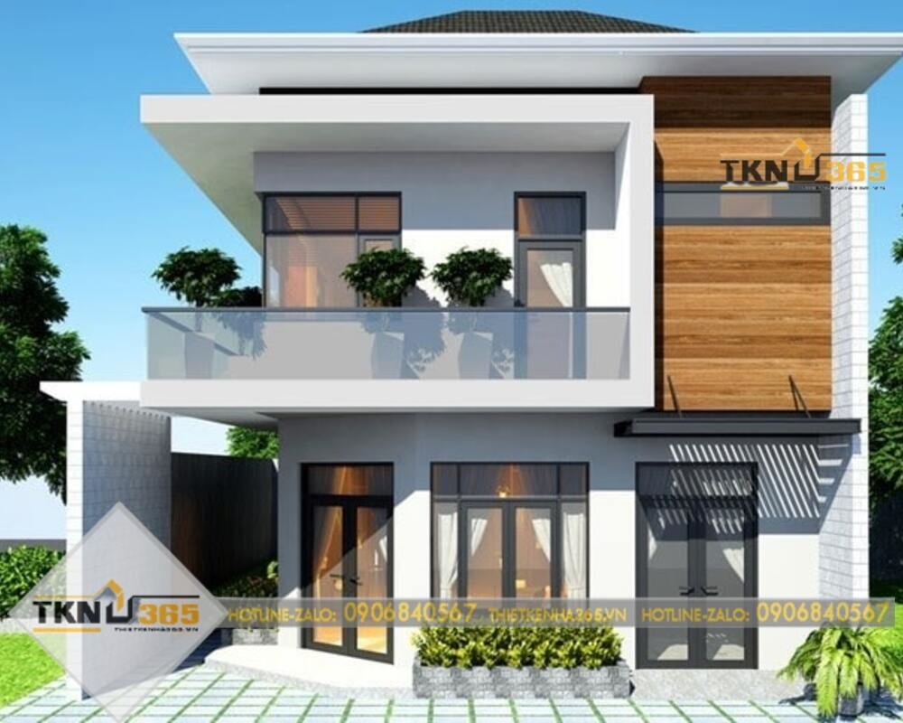 thiết kế nhà mặt tiền 8m sâu 5m có 2 tầng