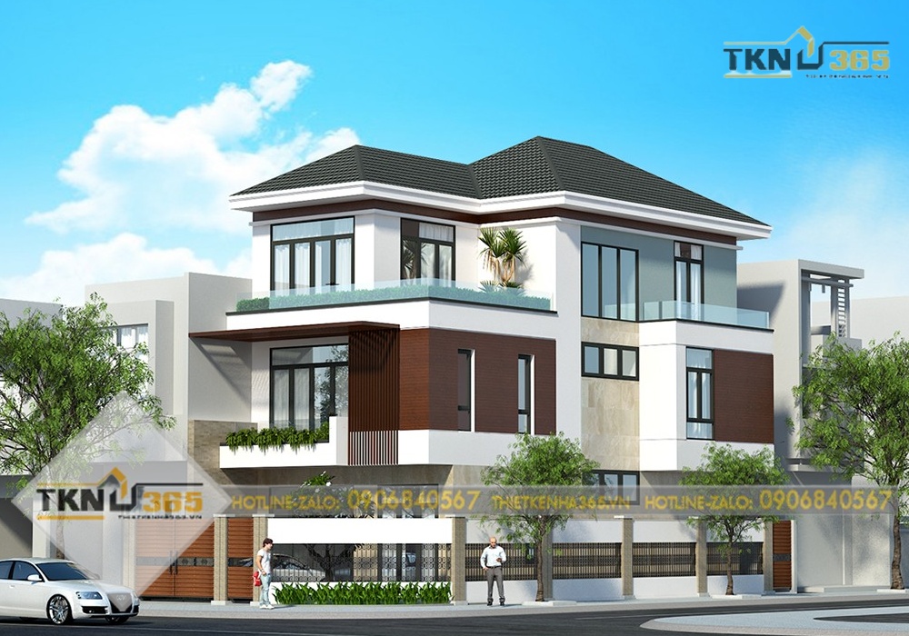 thiết kế nhà mặt tiền 8m sâu 5m có 3 tầng