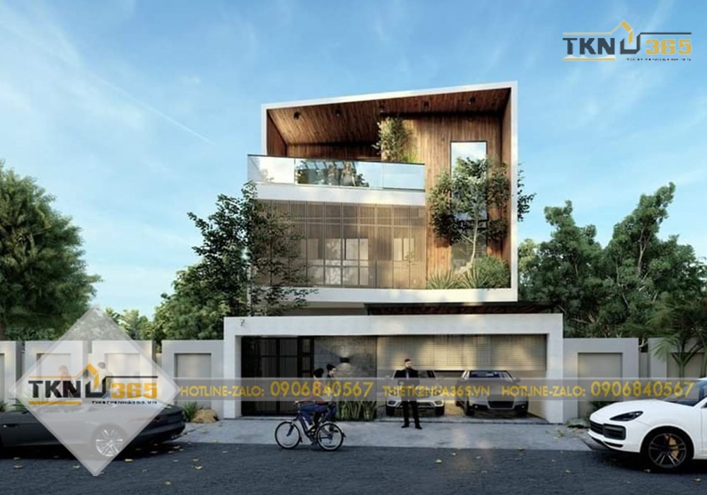 thiết kế nhà mặt tiền 8m sâu 5m phong cách hiện đại