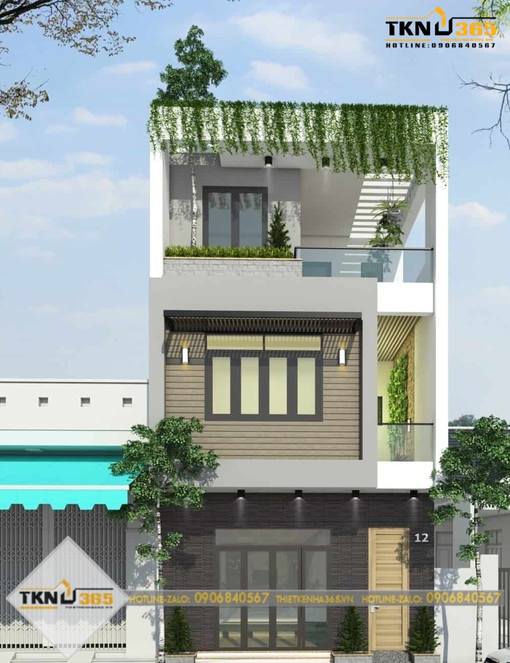 mẫu nhà mặt tiền 8m sâu 5m thiết kế 3 tầng