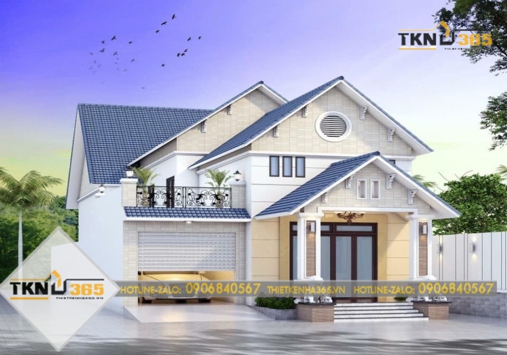 Thiết kế nhà ngang 8m