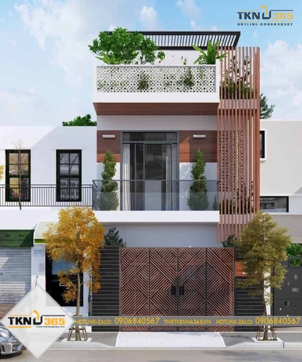 thiết kế nhà ngang 7m