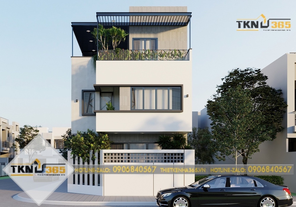 thiết kế nhà phố chiều rộng 7m