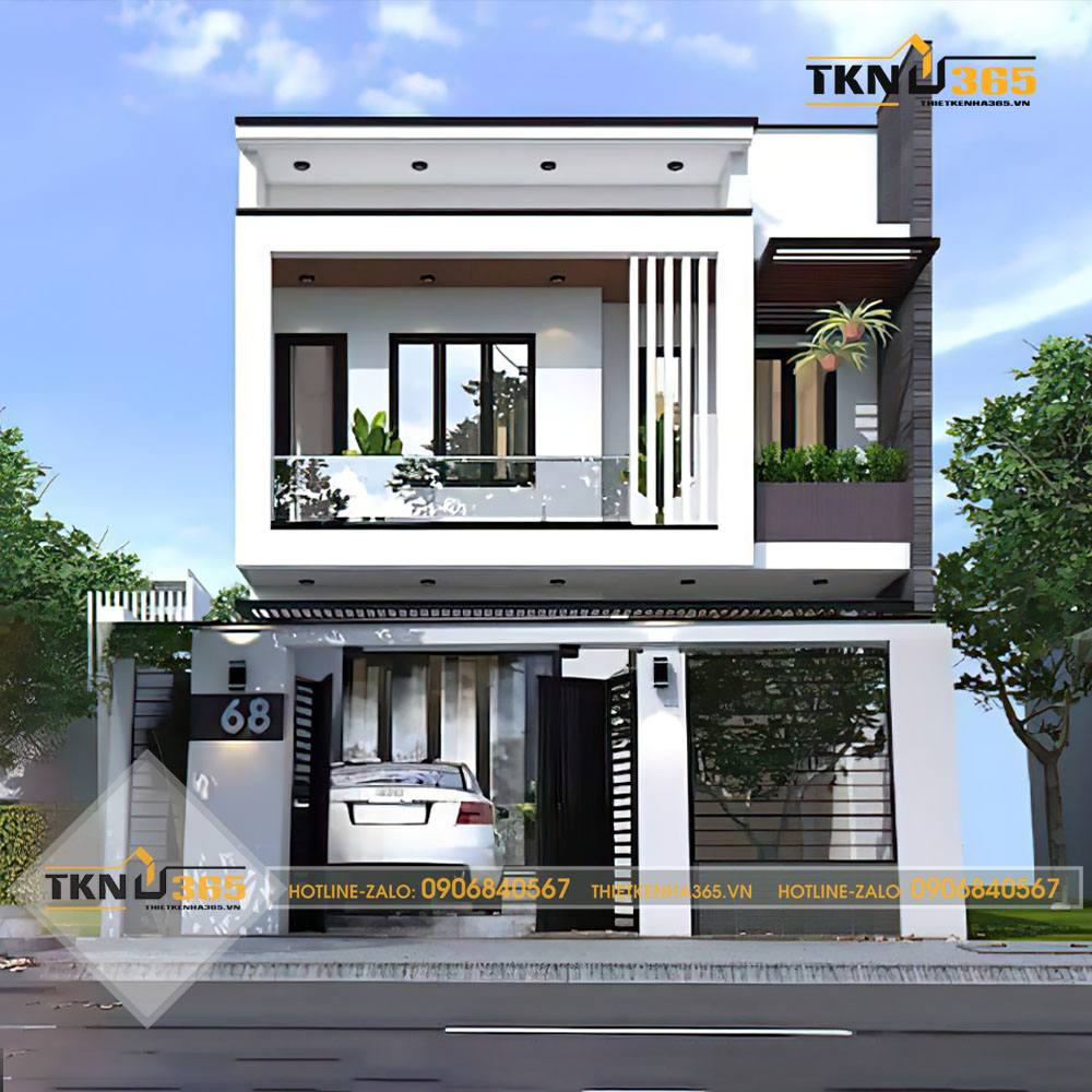 thiết kế nhà vuông 9x10