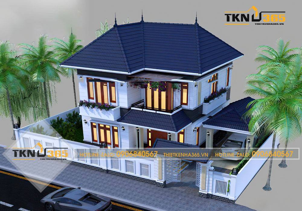 thiết kế nhà vuông 9x10