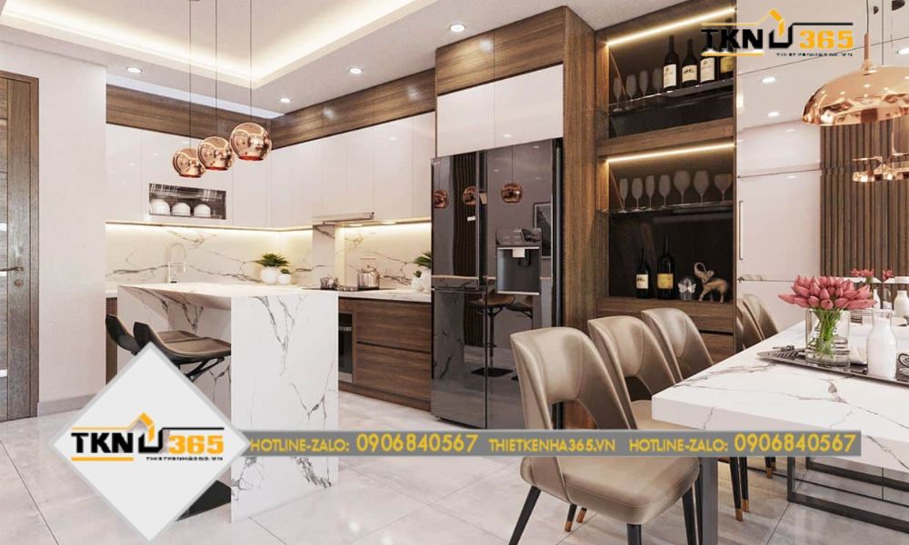 Nhà bếp đầy đủ các thiết bị, tiện nghi và ấm cúng