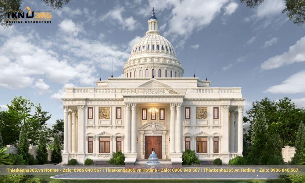 mẫu biệt thự cổ điển kiểu Pháp