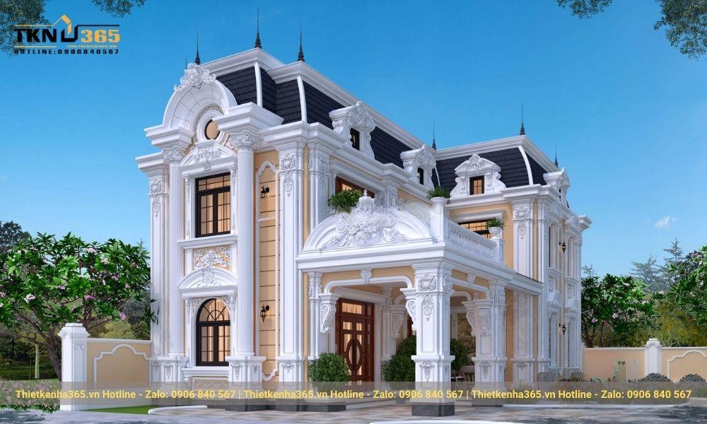 kế biệt thự cổ điển kiểu Pháp