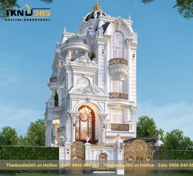 Mẫu thiết kế biệt thự cổ điển 4 tầng