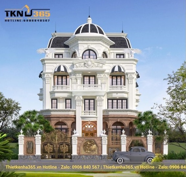 Mẫu biệt thự cổ điển 4 tầng