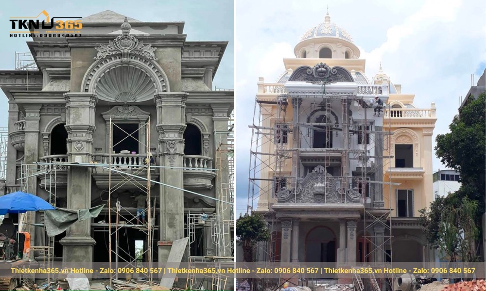 công trình thi công biệt thự cổ điển của TKN365