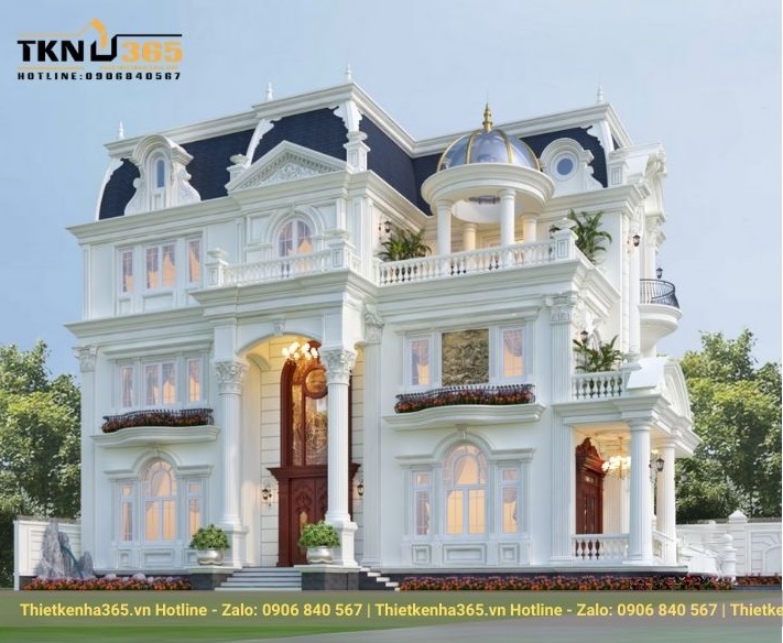 Mẫu thiết kế biệt thự cổ điển 3 tầng