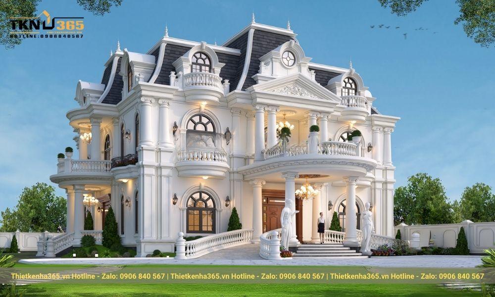 mẫu biệt thự cổ điển 2 tầng