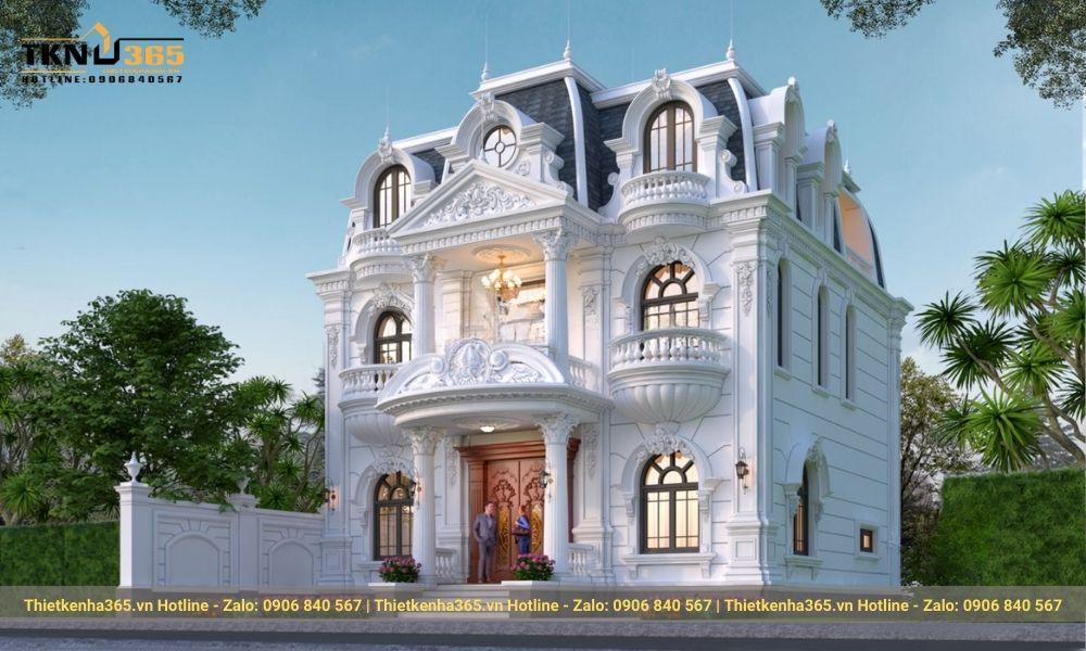 thiết kế biệt thự cổ điển 2 tầng