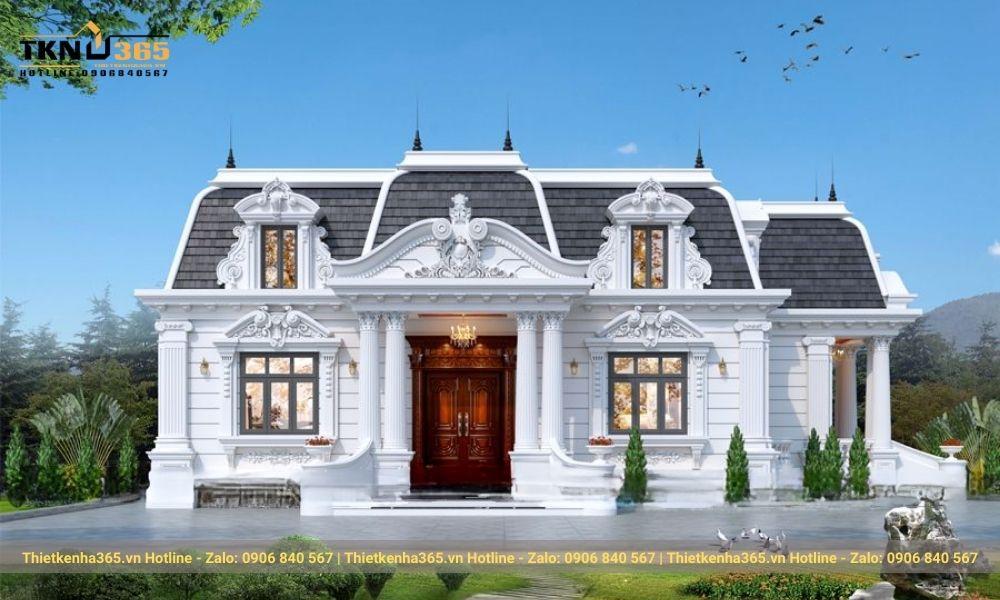 Mẫu thiết kế biệt thự cổ điển 1 tầng