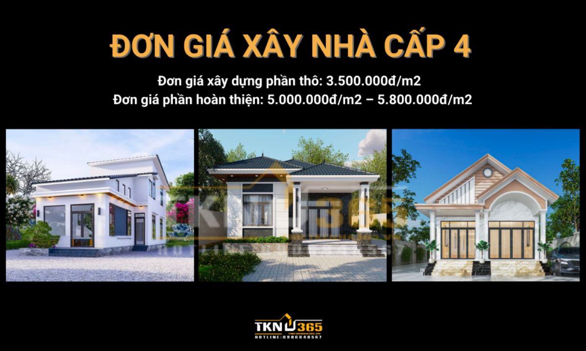 Báo giá xây nhà cấp 4 trọn gói, thiết kế và thi công từ A-Z 2024