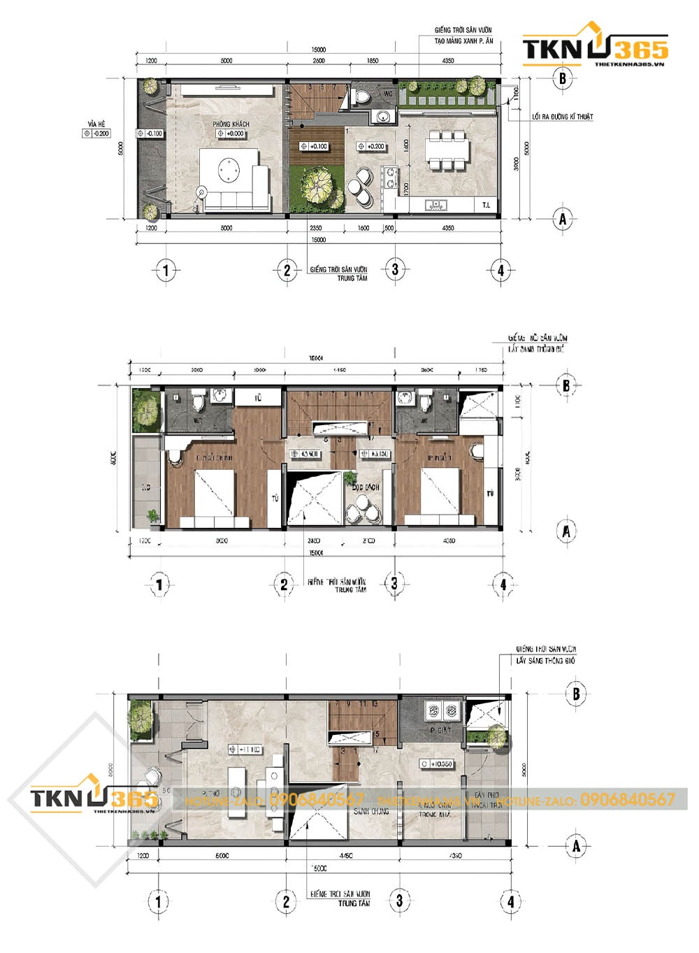 mẫu nhà ống 3 tầng mặt tiền 5m