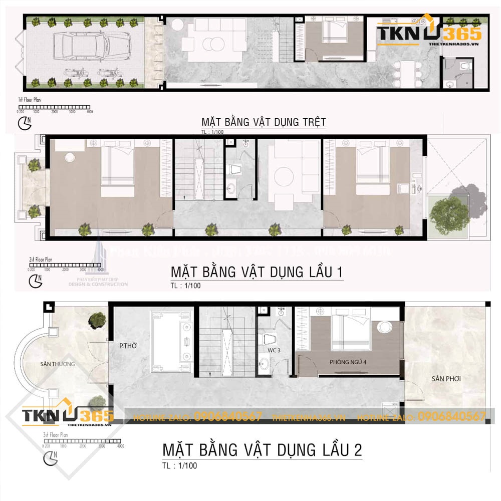 mẫu nhà ống 3 tầng mặt tiền 5m