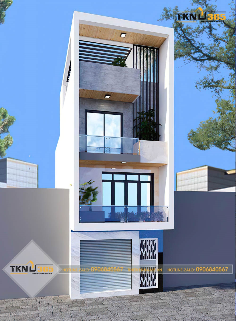 mẫu nhà ống 3 tầng mặt tiền 5m