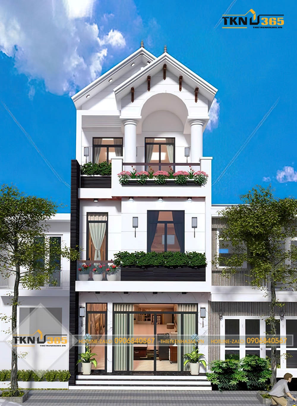 mẫu nhà ống 3 tầng mặt tiền 5m