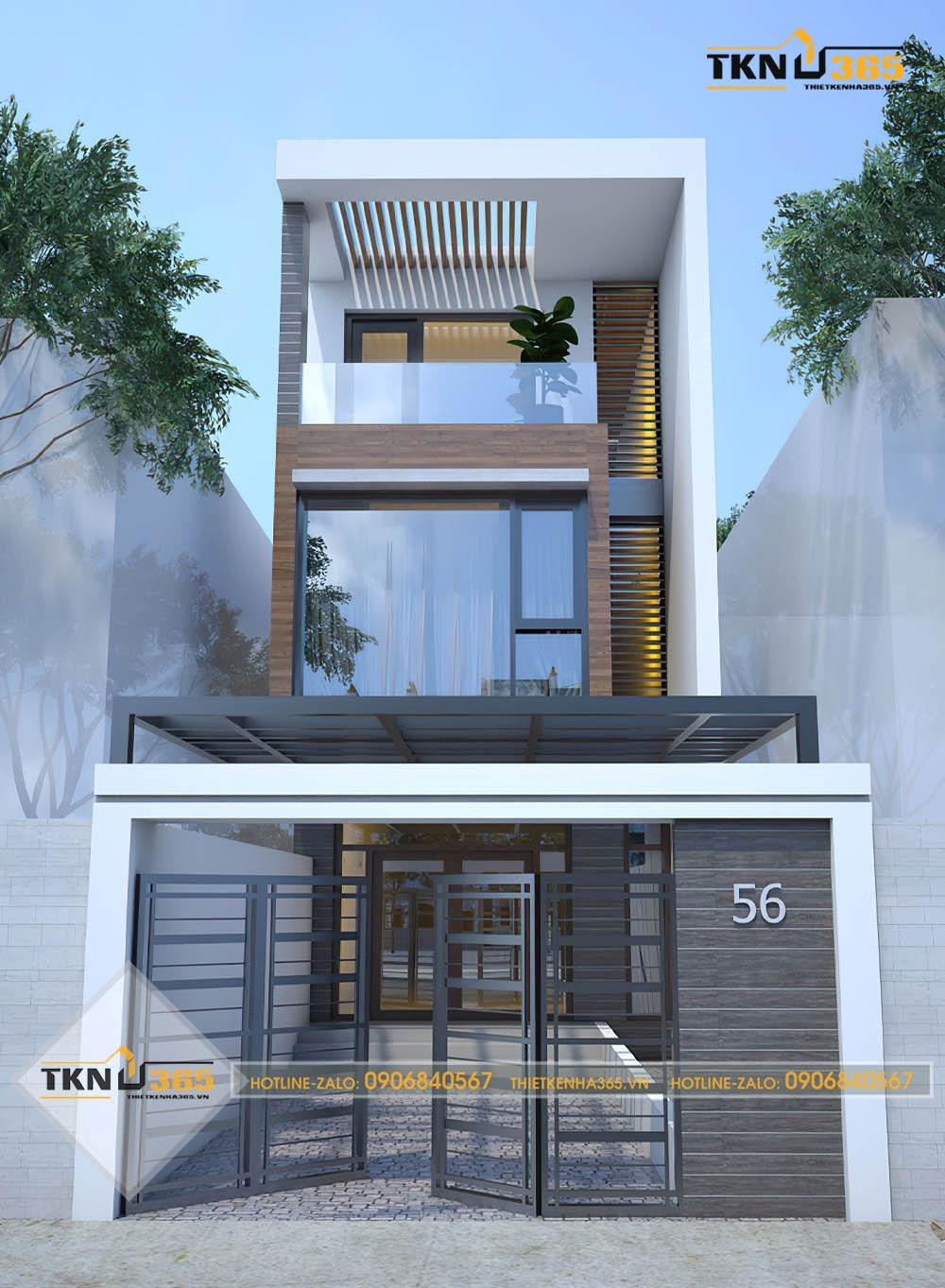 mẫu nhà ống 3 tầng mặt tiền 5m