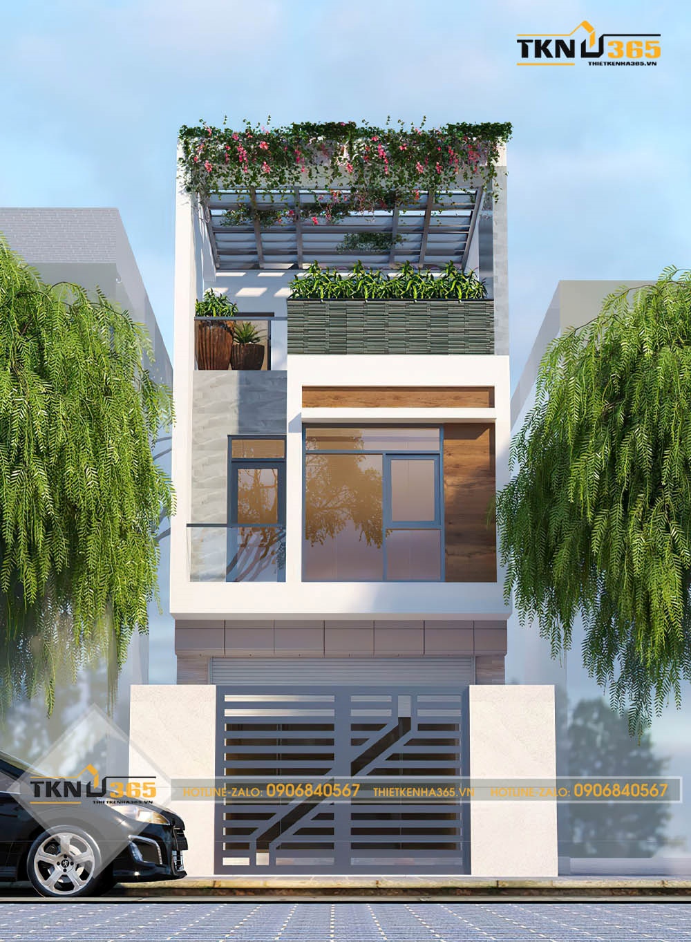 mẫu nhà ống 3 tầng mặt tiền 5m