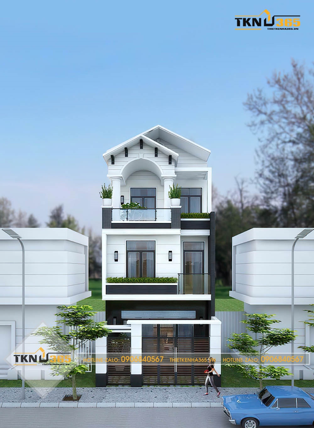 mẫu nhà ống 3 tầng mặt tiền 5m