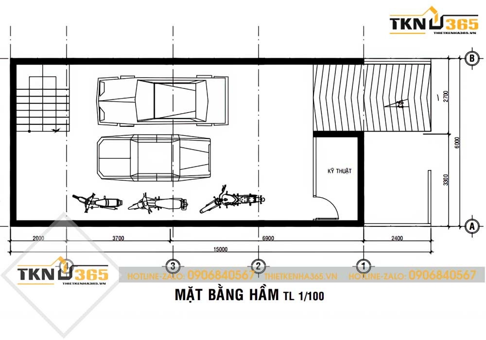mẫu thiết kế nhà 2 tầng 6x15