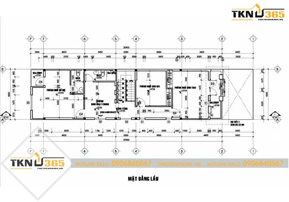 mẫu thiết kế nhà 2 tầng 6x15