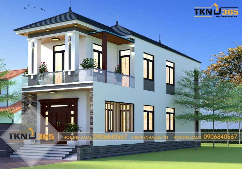 mẫu thiết kế nhà 2 tầng 6x15