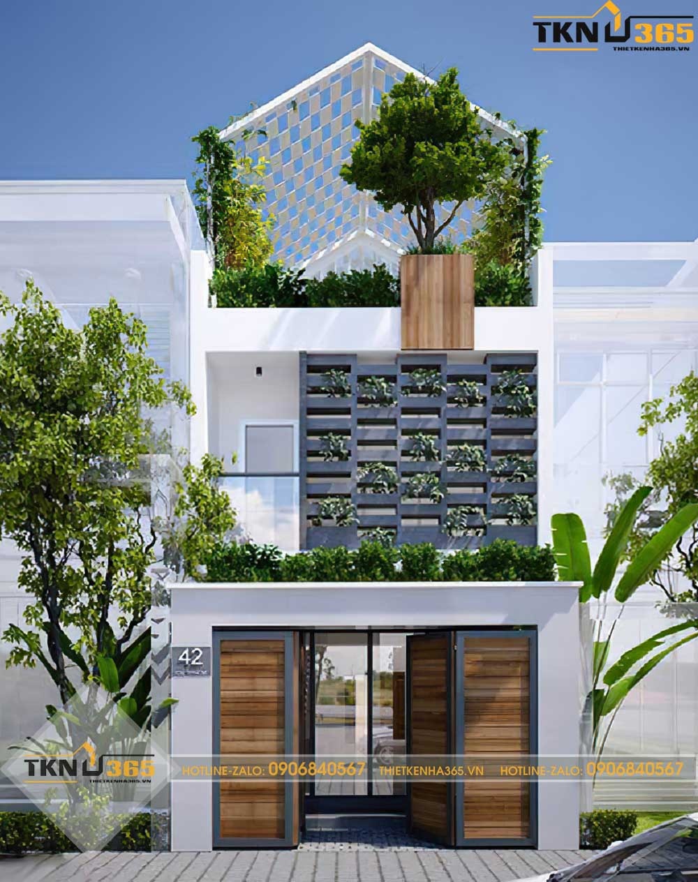 mẫu thiết kế nhà 2 tầng 6x15