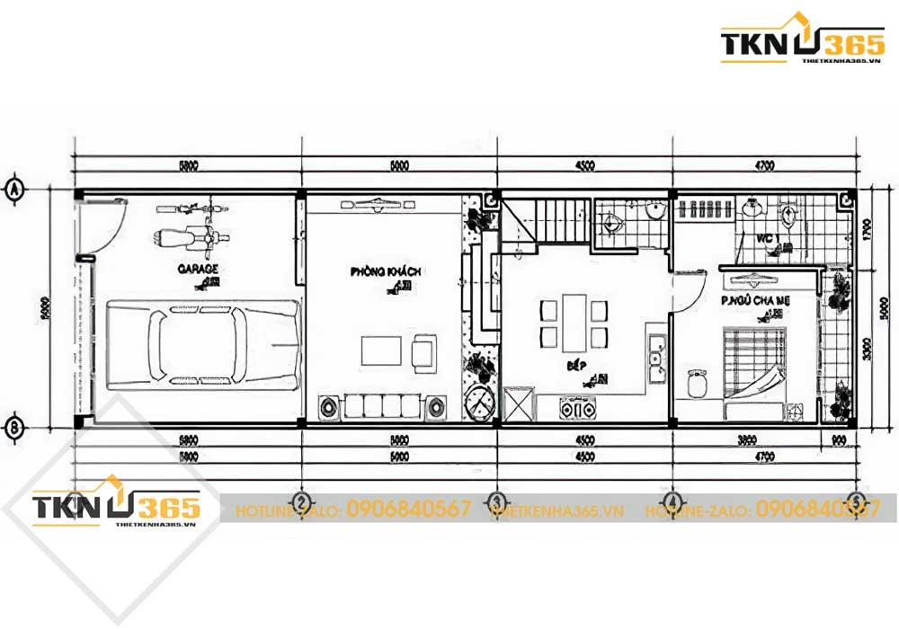 mẫu thiết kế nhà 2 tầng 6x15
