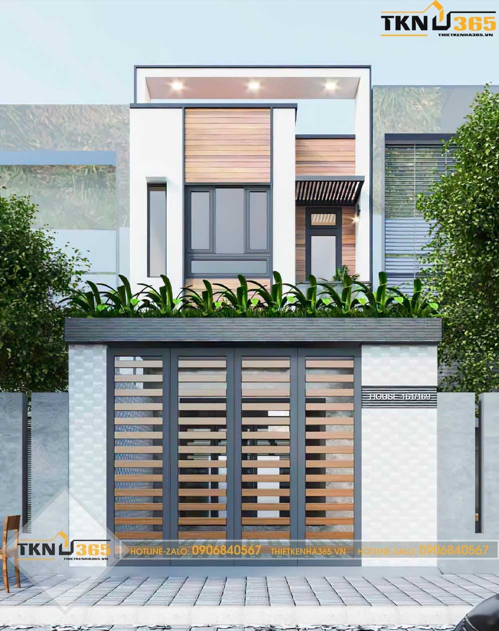 mẫu thiết kế nhà 2 tầng 6x15