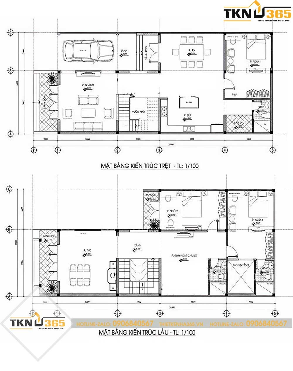 mẫu thiết kế nhà 2 tầng 6x15