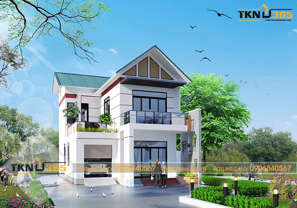 mẫu thiết kế nhà 2 tầng 6x15