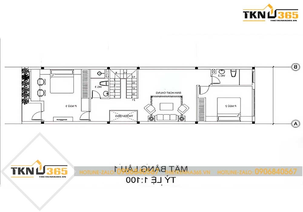 mẫu thiết kế nhà 2 tầng 6x15