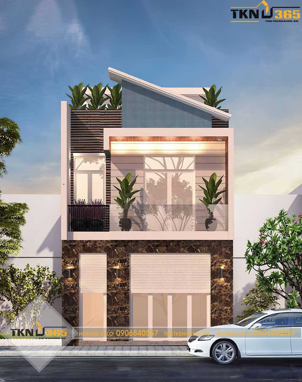 mẫu thiết kế nhà 2 tầng 6x15