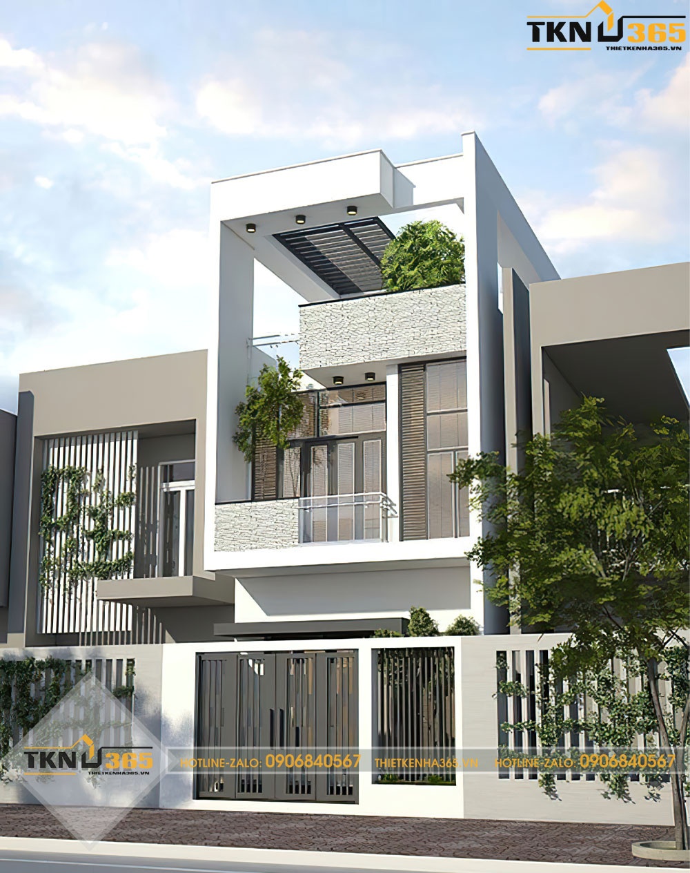 mẫu thiết kế nhà 2 tầng 6x15