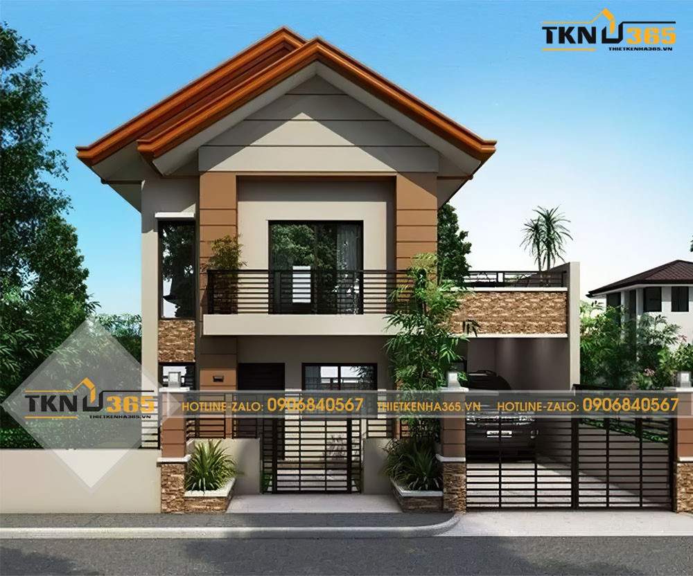 mẫu thiết kế nhà 2 tầng 6x15