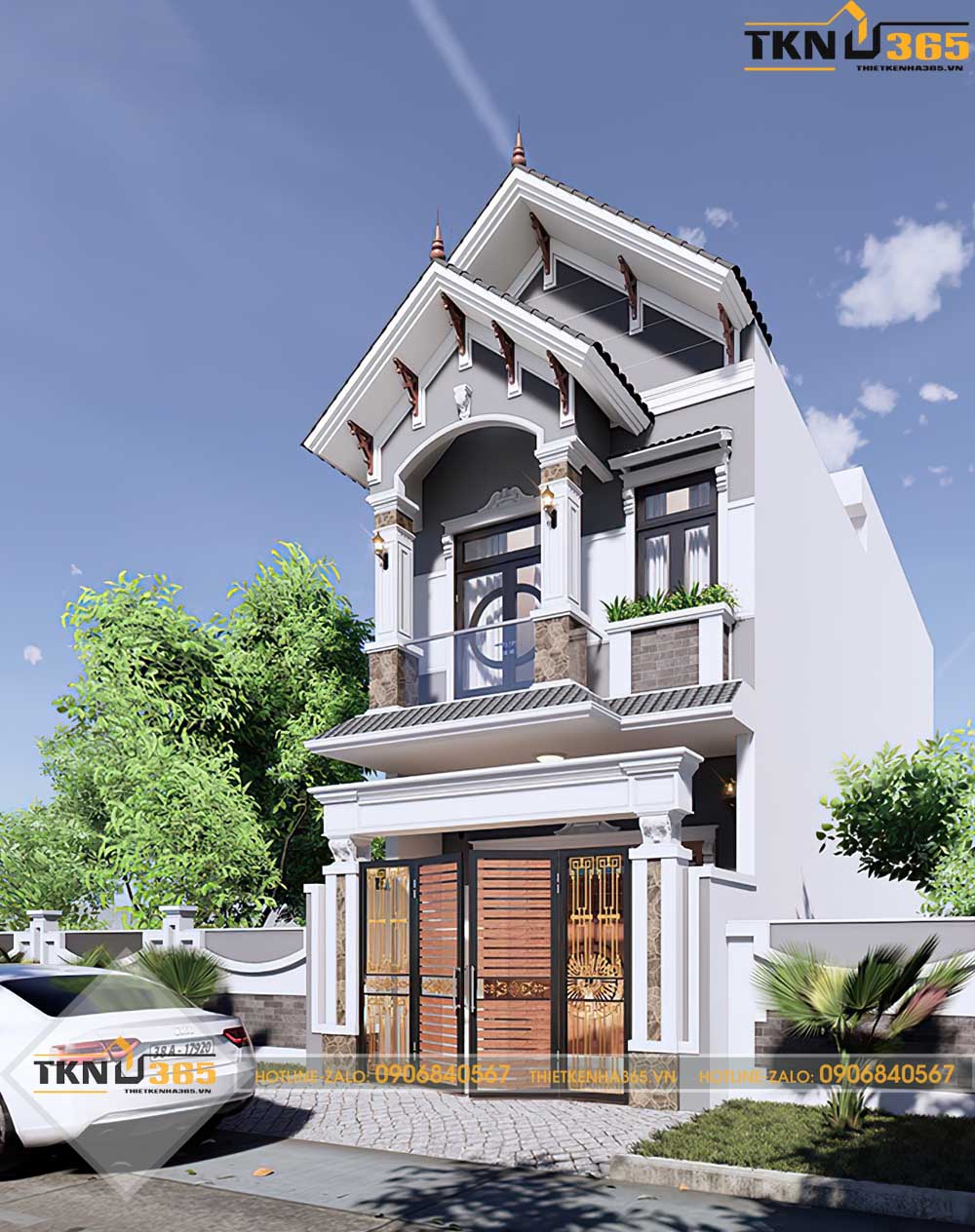 mẫu thiết kế nhà 2 tầng 6x15