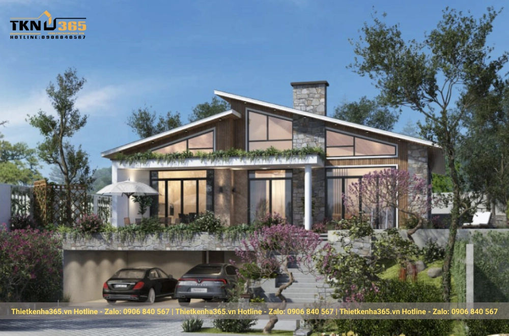 Biệt thự mái bằng 1 tầng