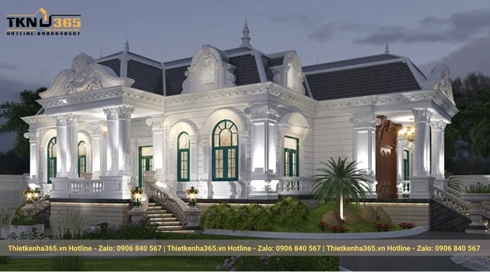 Biệt thự 1 tầng Kiểu Pháp