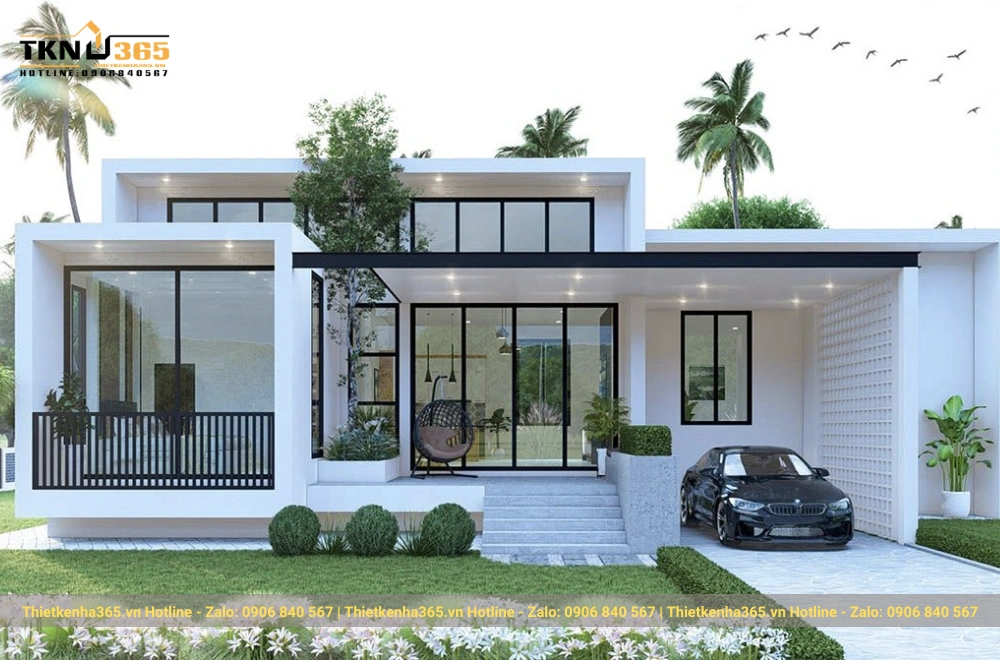 Biệt thự mái bằng 1 tầng